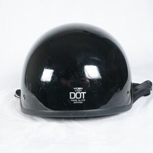 VCAN‎ V531 DOT Motorcycle Helmet Black Half Shell Size XL Cruiser Biker Retro